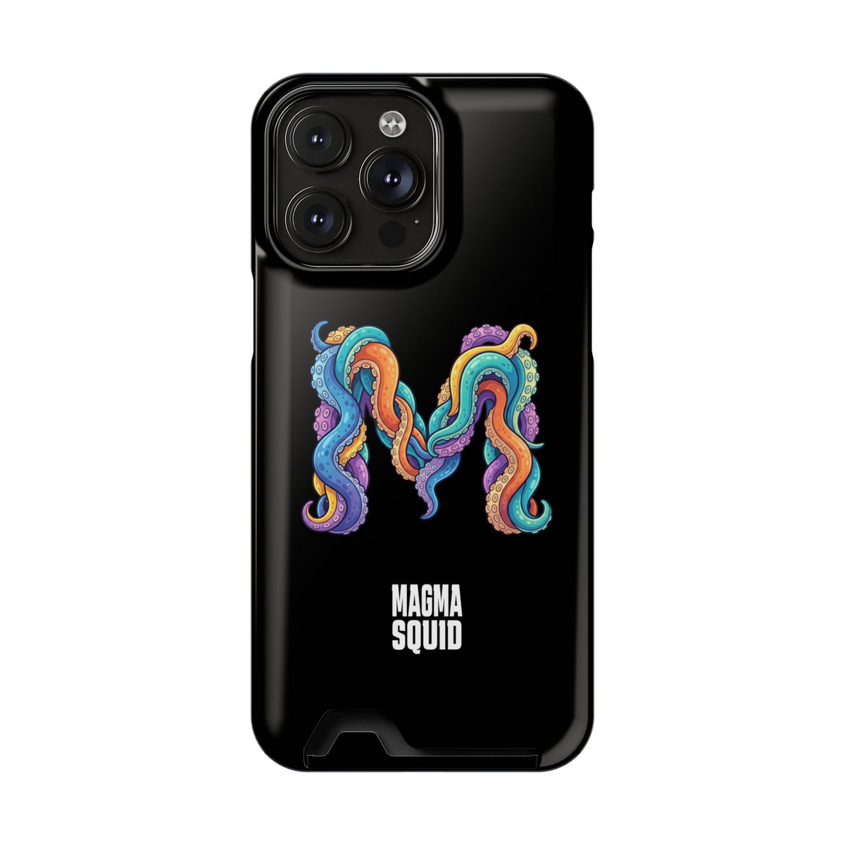 Magma Squid Card-Holder Phone Case — Colourful Squid Tentacle Design