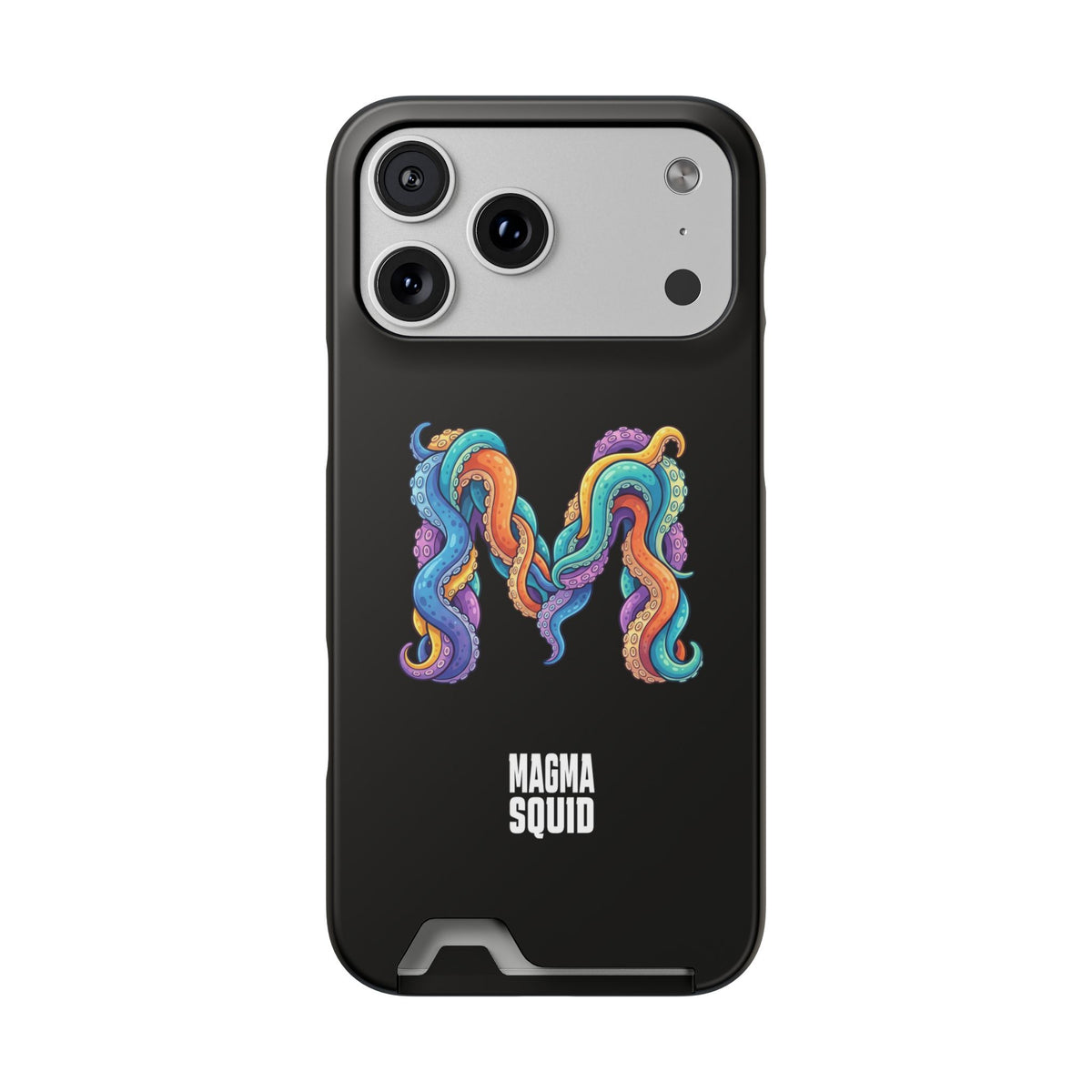 Magma Squid Card-Holder Phone Case — Colourful Squid Tentacle Design