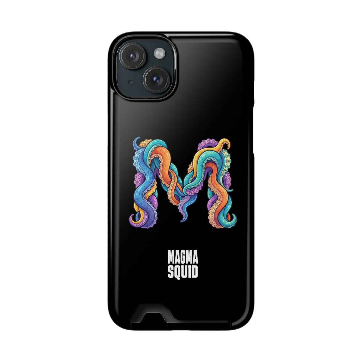 Magma Squid Card-Holder Phone Case — Colourful Squid Tentacle Design