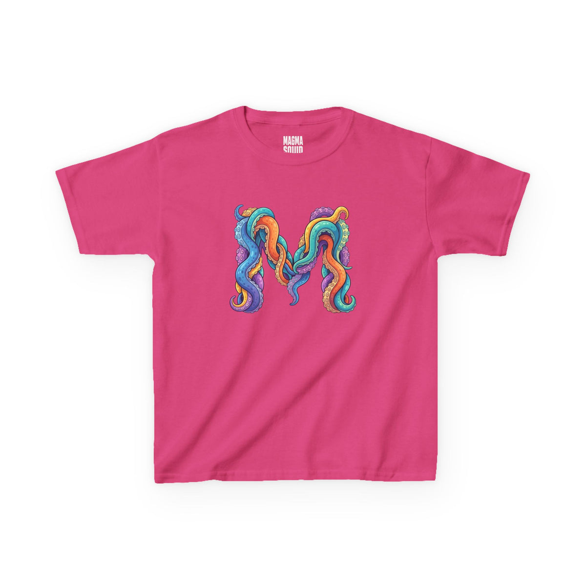 Kids 'M' Colourful Squid Tentacle Tee — Magma Squid Logo Kids T‑Shirt