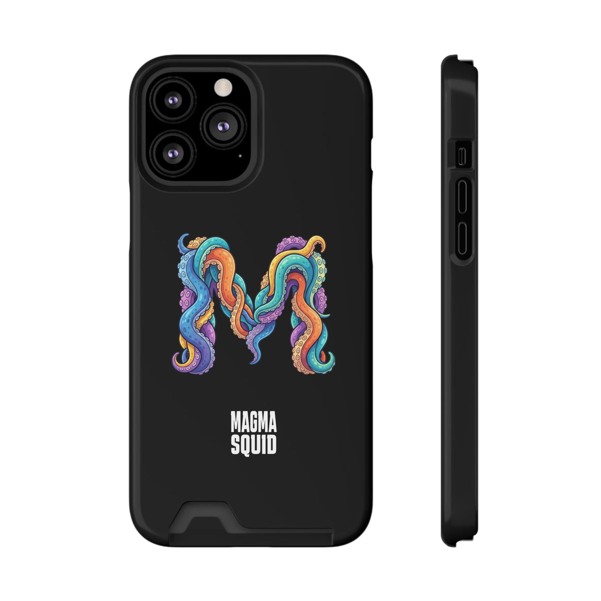 Magma Squid Card-Holder Phone Case — Colourful Squid Tentacle Design
