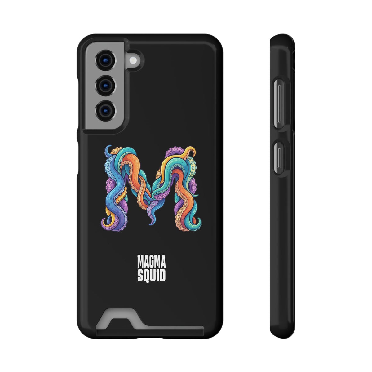 Magma Squid Card-Holder Phone Case — Colourful Squid Tentacle Design