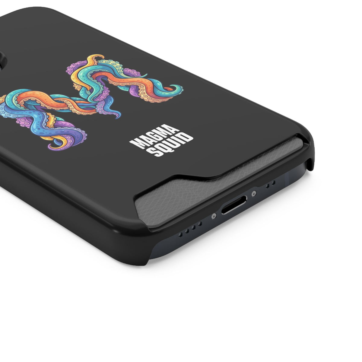 Magma Squid Card-Holder Phone Case — Colourful Squid Tentacle Design