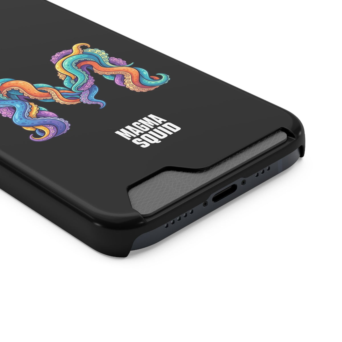 Magma Squid Card-Holder Phone Case — Colourful Squid Tentacle Design