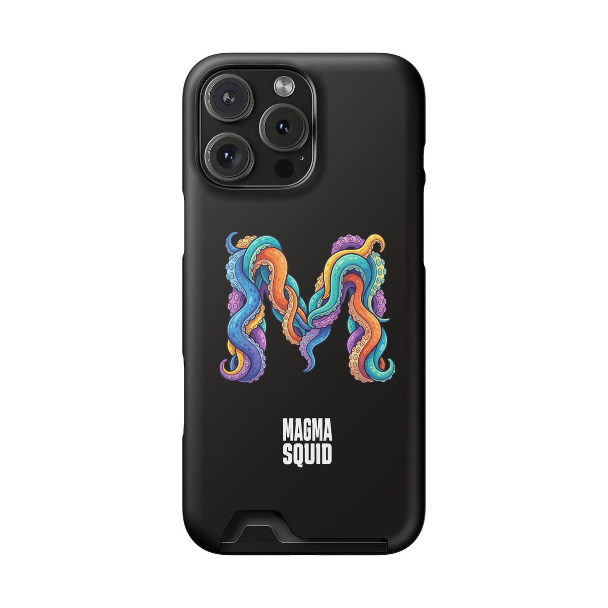 Magma Squid Card-Holder Phone Case — Colourful Squid Tentacle Design