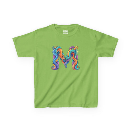 Kids 'M' Colourful Squid Tentacle Tee — Magma Squid Logo Kids T‑Shirt