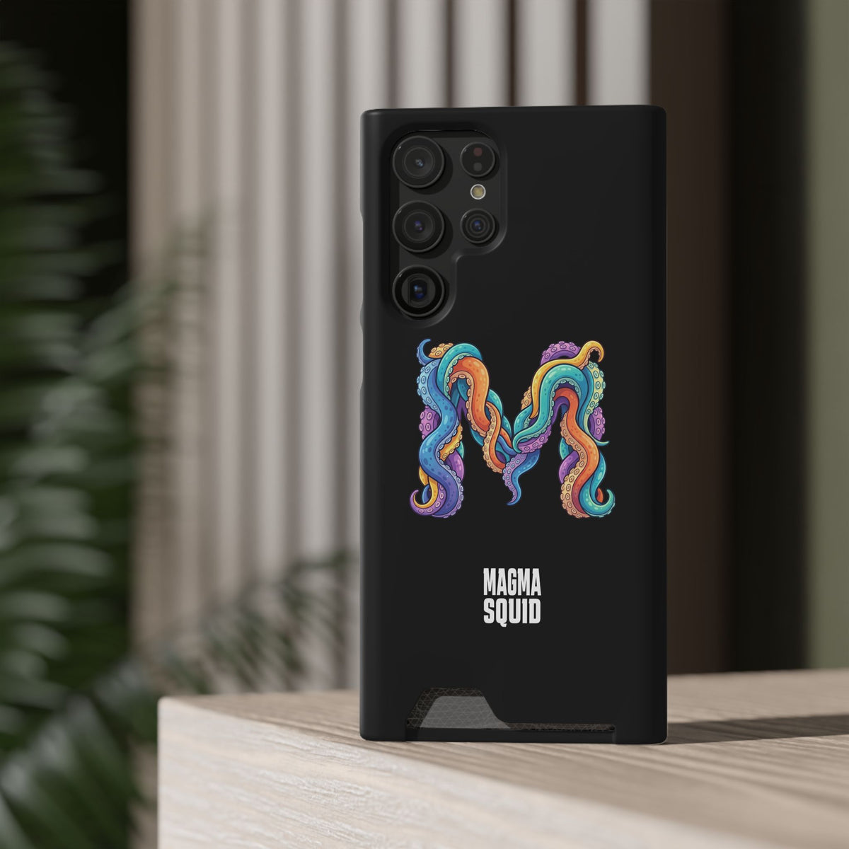 Magma Squid Card-Holder Phone Case — Colourful Squid Tentacle Design