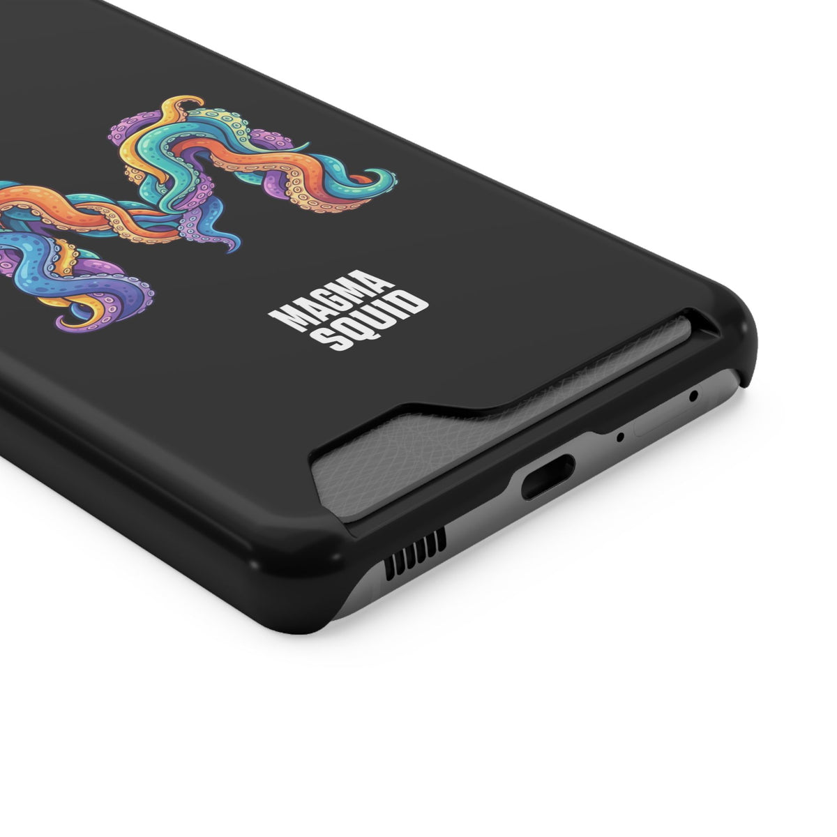Magma Squid Card-Holder Phone Case — Colourful Squid Tentacle Design