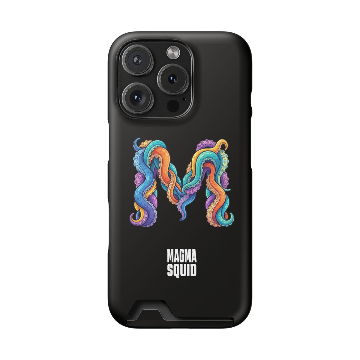 Magma Squid Card-Holder Phone Case — Colourful Squid Tentacle Design