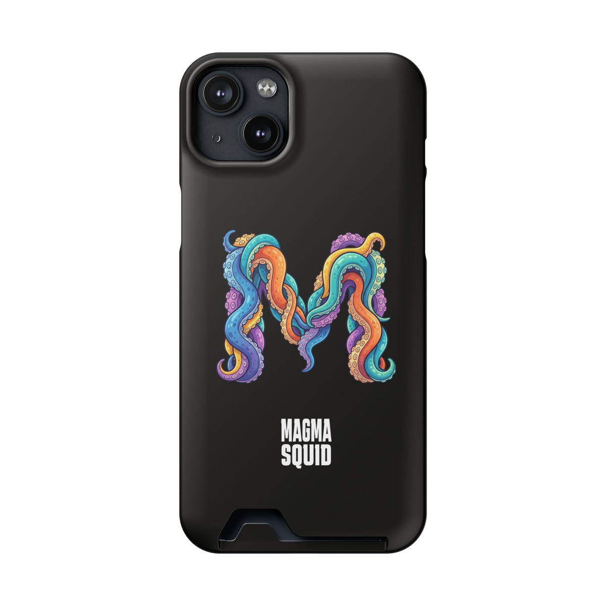 Magma Squid Card-Holder Phone Case — Colourful Squid Tentacle Design