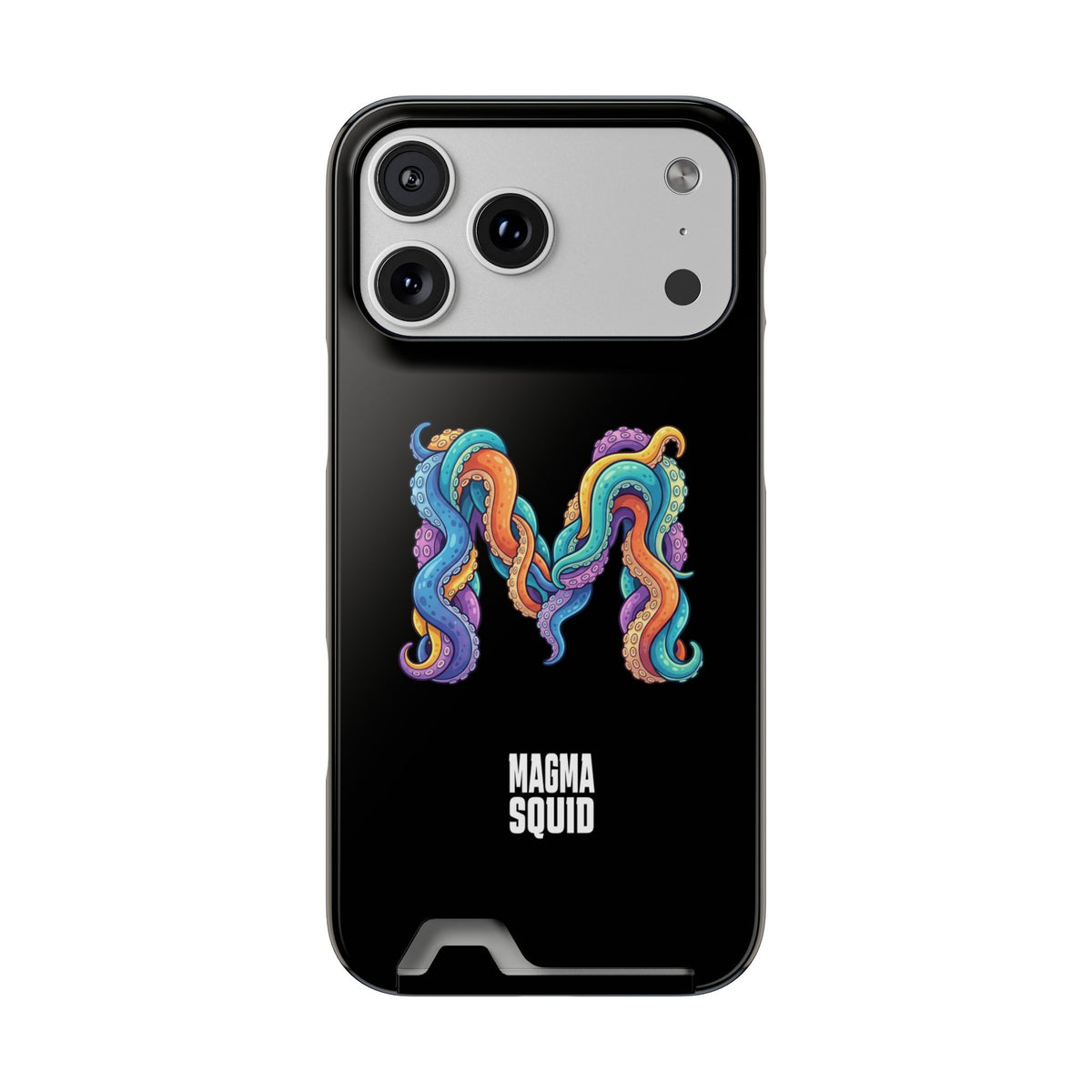 Magma Squid Card-Holder Phone Case — Colourful Squid Tentacle Design