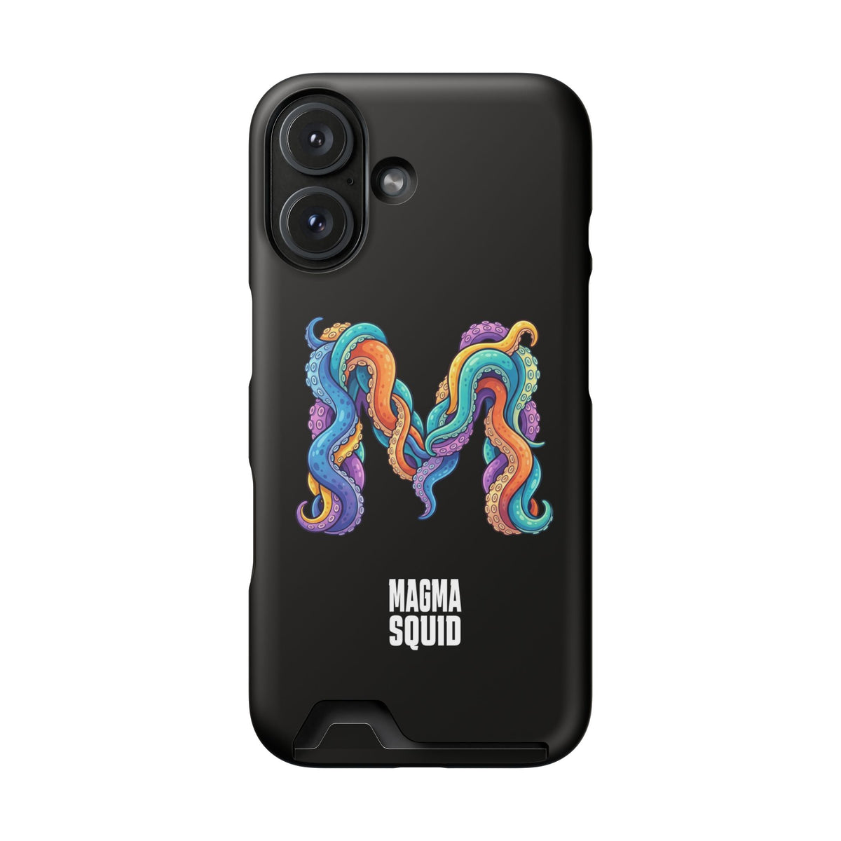 Magma Squid Card-Holder Phone Case — Colourful Squid Tentacle Design