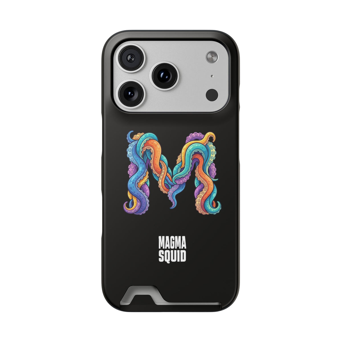 Magma Squid Card-Holder Phone Case — Colourful Squid Tentacle Design