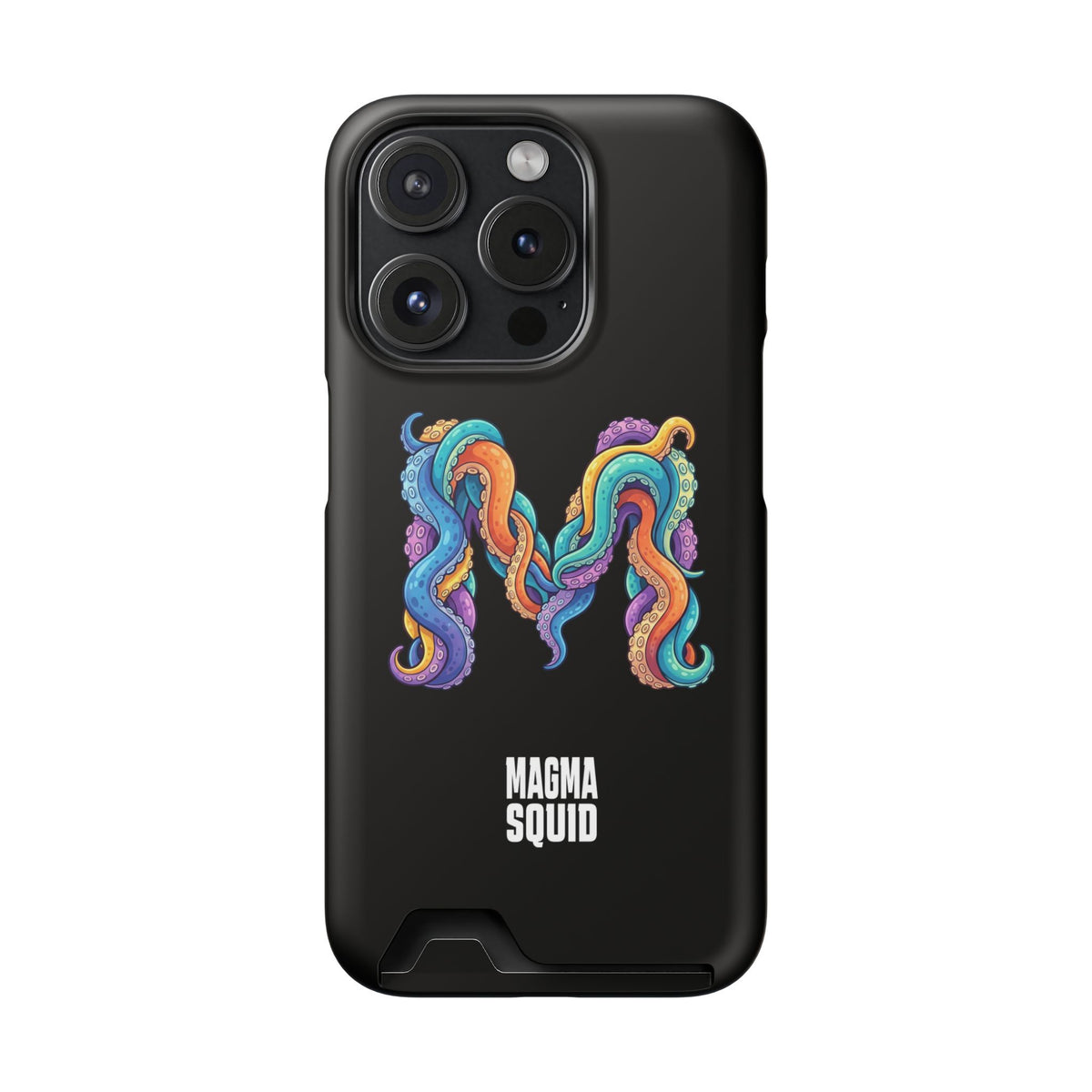 Magma Squid Card-Holder Phone Case — Colourful Squid Tentacle Design